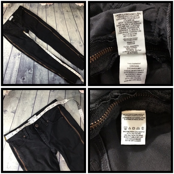 Free People Black Levon Full Bilateral Side Zipper Skinny - Leg 25 - Picture 10 of 16